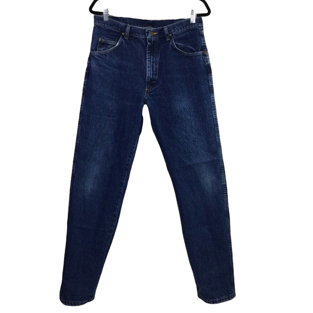 Wrangler Men's Cowboy Medium Wash 5 Pocket Cotton Straight Leg Blue Jeans 34